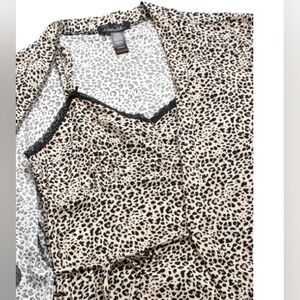 Rene Rofe, Leopard Print, Nightgown, Soft Linen, Size Large